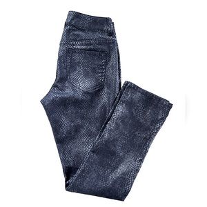 Chicos black Snakeprint Platinum Denim Jeans. Like new condition. 31” length